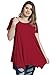 LARACE Short Sleeve Shirts for Womens Plus Size Tops Casual Summer Clothes Asymmetrical Tunic Blouses(Wine Red 1X)