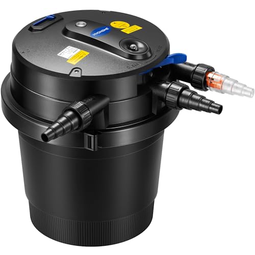 VIVOHOME 2110GPH Auto-Cleaning Pressurized Bio Pond Filter with 13W Light,