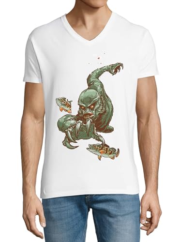 T-shirt anime 17 homme coton blanc vêtement col v été tendance