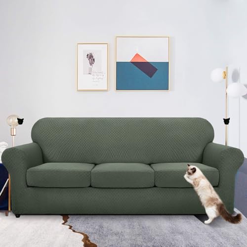 Housse de canapé extensible 3 places antidérapante avec housse coussin
