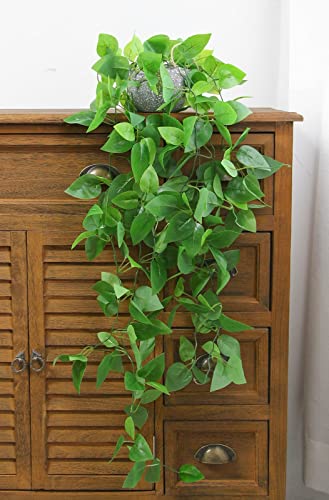 Zifty 2-Pcs 2.5Ft Fake Hanging Plants With Pot Artificial Ivy Vine Faux Potted Plants For Wall House Home Kitchen Dining Living Room Patio Indoor Outdoor Boho Decor (Green) #TOP4