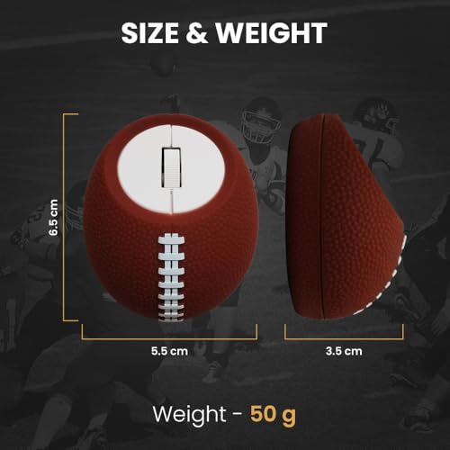 Image of Sports 123 Addition Bluetooth Mouse with 2.4 GHz & BT 5.3 Dual Wireless, 6 Buttons, C-Type Charging, RGB Lights, Connect 3 Devices, Ergonomic Design for Laptop, Smartphone, Tablet (Modern Rugby)