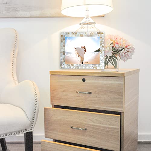 Giftme 5 Mother Of Pearl 6X8 Picture Frame,White Mosaic 6 By 8 Wall Picture Frame,Tabletop Photo Frame(6X8 Natural White,1Pc) #TOP1