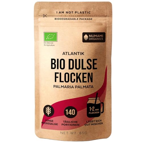 Bio Atlantic Dulse Flakes - Junger Seetang gewachsen im Nordatlantik vakuumgetrocknet Premium Qualität Weiche Textur & milder Geschmack Fügen Sie 1 TL zu Ihrem Gericht für tägliche