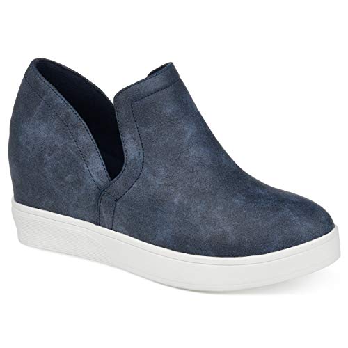 Journee Collection Womens Cardi Sneaker Wedge Blue, 11 Womens US