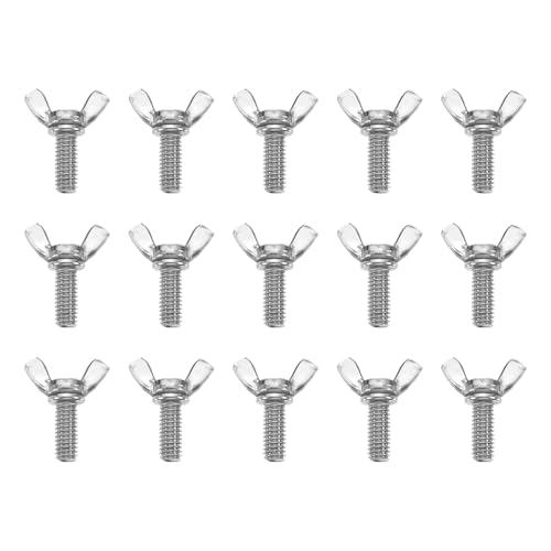 Vis papillon 5/16"-18 en acier inox 304 serrage manuel sans outil lot de 15 pièces argenté