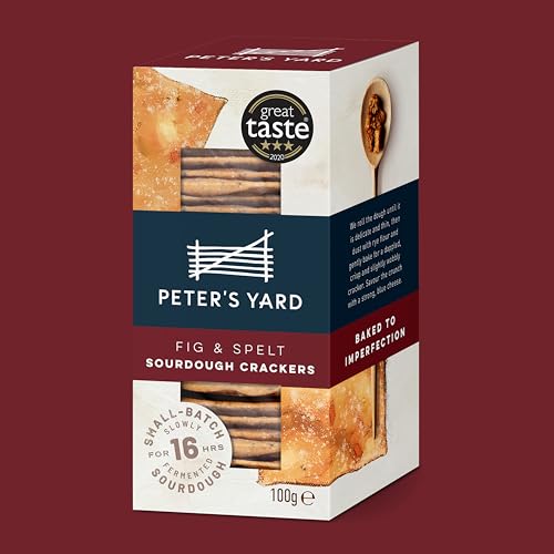 Peter's Yard Sourdough Crackers Selection, Great with Chutney and Cheese, High Fibre, Natural Ingredients, (Pack of 6)