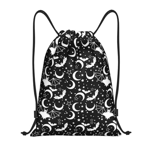 MANQINF Goth Bats Horror Drawstring Bag,Fashion Sport Gym Drawstring Backpack Beach Travel Sackpack for Men Women