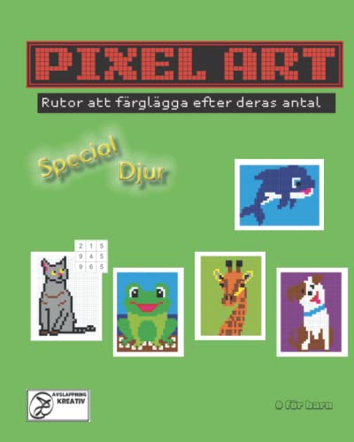 Pixel art - special djur: Rutor att färglägga efter deras antal