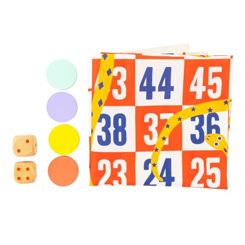 TP Toys Giant Snakes & Ladders Outdoor Game for Kids Ages 3+ Fun 2-4 Player Jumbo Board Game with Wooden Counters & Dice for Indoor or Outdoor Play