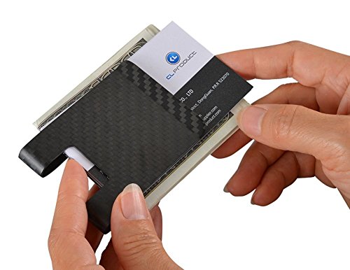 Image of CL CARBONLIFE Carbon Fiber Money Clip Wallet, Business Card Holder RFID Protector Credit Card Holder Wallet Clips For Men (X-Large, 3.5 inchx2.2 inchx0.6 inch)