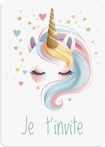 Carte Invitation Anniversaire Fille - 12 Cartes d'Invitation Avec...