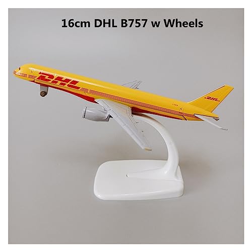 Modelo de avión Boeing 737 757 B737 B757 DHL coleccionable fundido a presión con ruedas móviles 3