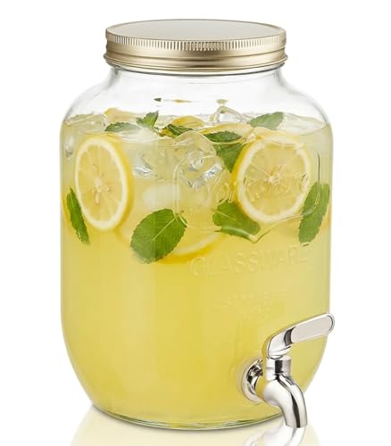 Dispensador de agua fria Botella cristal 5 Litros con Grifo y Tapa Metálica, Dispensador para Bebidas Frías y Calientes, Apto para Nevera, Vidrio Resistente para Fiestas, Eventos y Uso Diario Dispensador de agua fria Botella cristal 5 Litros con Grifo y Tapa Metálica, Dispensador para Bebidas Frías y Calientes, Apto para Nevera, Vidrio Resistente para Fiestas, Eventos y Uso Diario