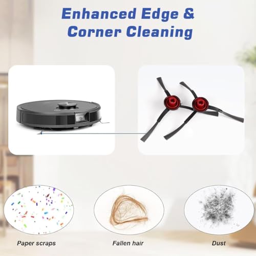 Image of 2-Pack Side Brush Compatible with Ecovacs Deebot N30 N30 Plus N30 Pro Omni, Replacement Side Brushes, Durable Nylon Bristles Edge Cleaning Brushes for Robotic Vacuum Cleaner Accessories (ED N30 SB2)
