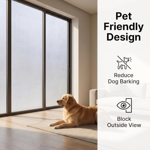 Image of SUNBABY Frosted Privacy Window Film, Light in, Static Cling, 35.4 inchx78.7 inch | Day & Night Privacy, Stops Dog Barking, Renter-Friendly No Glue, Removable & Reusable, UV Blocking, with 3 Tools for Bathroom