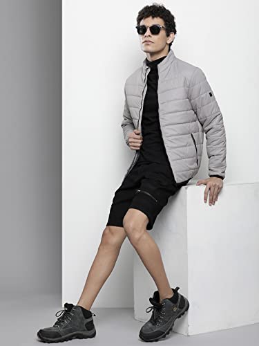 Image of The Indian Garage Co Men Slim Fit Solid Puffer Jackets