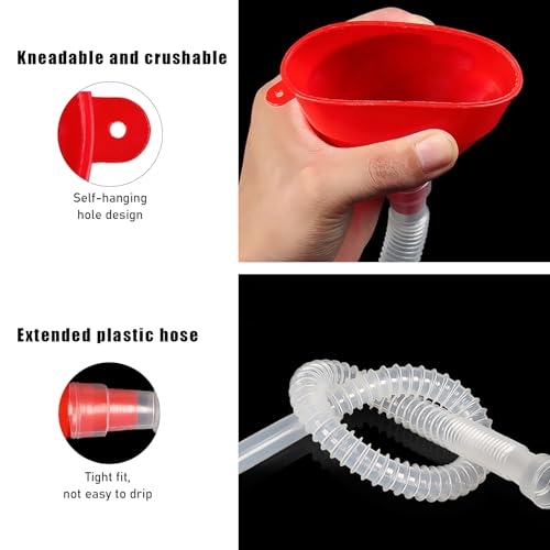 Gasedin Funnels for Automotive Use, Flexible Fuel Funnel with Long Hose, Plastic Wide Mouth Funnel Petrol for Cars Trucks SUVS Motorcycles, Universal Exterior Car Accessories - Thumbnail 4