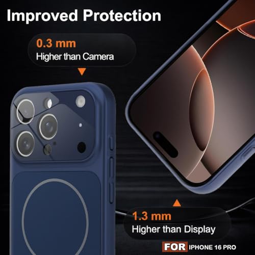 Image of SHINESTAR iPhone 16 Pro Case - Premium Shockproof Protective Cover, Wireless Charging Compatible, Slim & Durable Luxury Back Cover with Camera Protection (Blue)