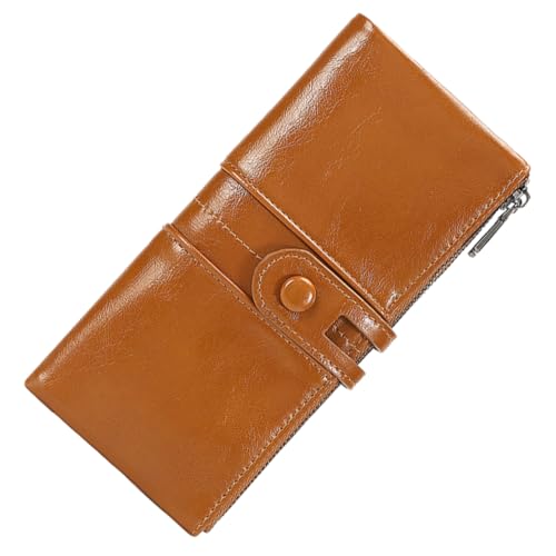 Antique Leatherette Wallet for Women Vintage Style Khaki Purse with Rfid Protection Smooth Zipper for Daily Use and Special Occasions