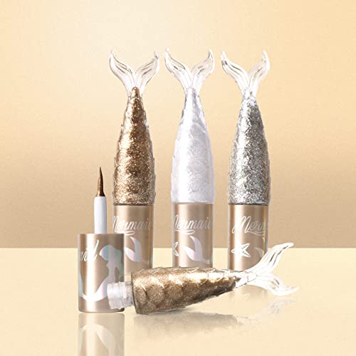 Lamuseland 4 Colors Liquid Glitter Eyeliner, Metallic Shimmer Diamond Mermaid Eyeshadow, Waterproof Long Lasting Sparkling Eye Liner Makeup Colorful Set For Women Girls (A) #TOP7