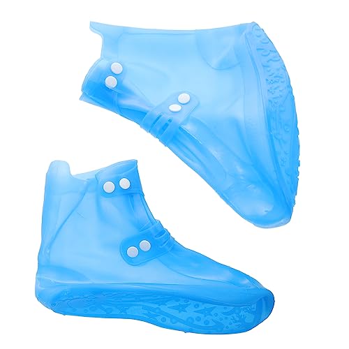 OSOLADY 1 Pair Waterproof Shoe Cover Waterproof Shoes Covers Thickened Shoe Covers Waterproof Shoes Protectors Rainproof Shoe Protector Boots Protector Shoe Boot Covers Blue Pvc