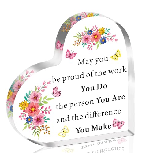 SMARGO Presentes para colegas de trabalho para mulheres, funcionárias, presentes de agradecimento, acrílico inspirador para colegas, presente de agradecimento da equipe, presente de parte do chefe que