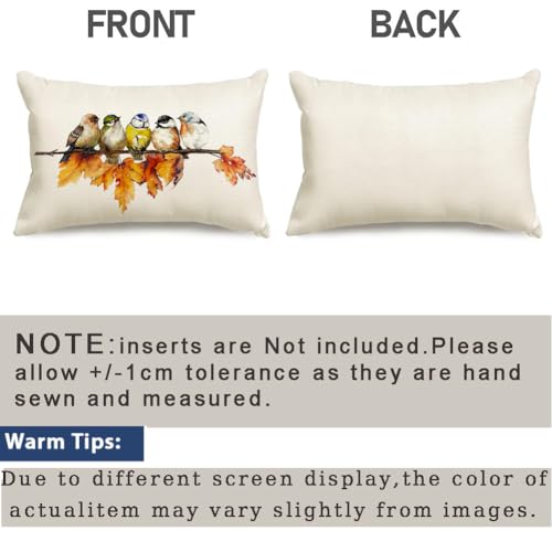 Rabusofa F1-004 Fall Pillow Covers 12X20 Inch Bird Autumn Decorations For Home Outdoor Thanksgiving Decor Maple Leaf Decorative Lumbar Throw Pillow Cases Farmhouse thumb #6