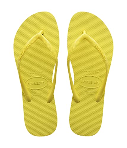 Image of Havaianas Girl's Slim Flip Flop Sandal (Toddler /Little Kid /Big Kid) Pixel Yellow 31-32 (US 2 Little Kid) M