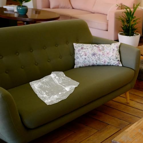 Sillón inflable transparente de PVC de 60x40x60 cm con cremallera 3