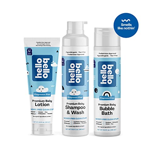 Image of Hello Bello Bubble Bath - Gentle Hypoallergenic Formula for Babies and Kids - Vegan and Cruelty-Free - Fragrance Free - 10 fl oz (Pack of 2)