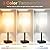 Bedside Table Lamps for Bedroom Set of 2 - Small Rectangular Nightstand Lamp with AC Outlet Charging Port, 3 Color Temperatures Desk Light with Bulb, Tabletop Reading Lamp for Living Room/Dorm/Office