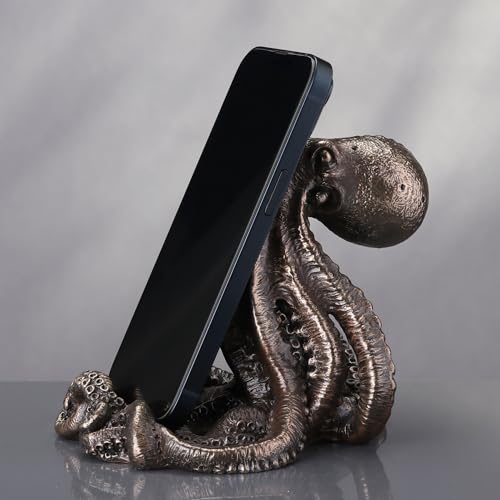 Veronese Design Antique Bronze Finish Octopus Cell Phone Holder Kraken Statue