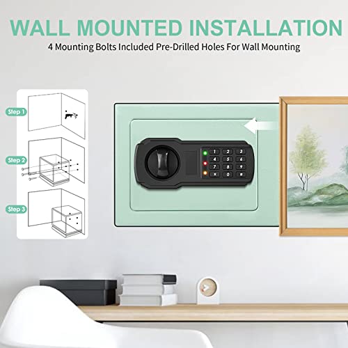 Fireproof Small Safe Box For Money, 0.23 Cu Ft Mini Fireproof Safe With Combination Lock, Digital Safe For Kids Home Hotels Business (Blue) #TOP4