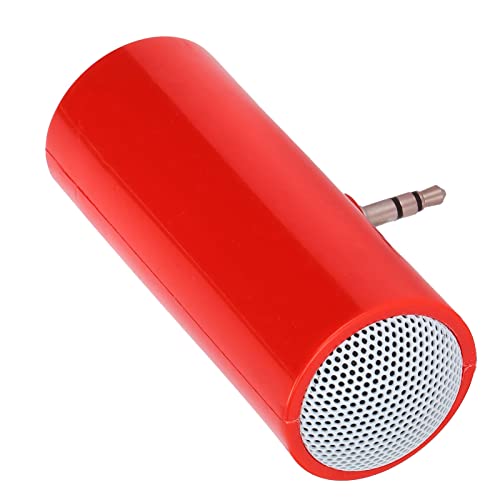 Image of 3.5mm Jack Stereo Mini Speaker, Portable Wireless Plug in Speaker with Clear Strong Sound, for Smartphones Tablets Laptops PCs MP3 MP4 (Red)