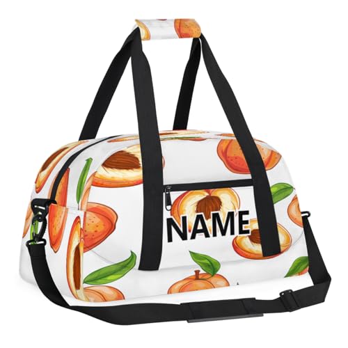 Peaches Custom Small Gym Bag 18 inch for Women Men Personalized Peaches Fruits Carry On Overnight Weekender Bag for Travel Work Dance Sport2