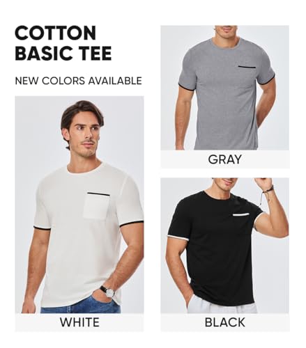 JMIERR Mens T-Shirt Cotton Crewneck Basic Tee Casual Short Sleeve Shirts Active Quick Dry 3 Pack Tops with Pocket2