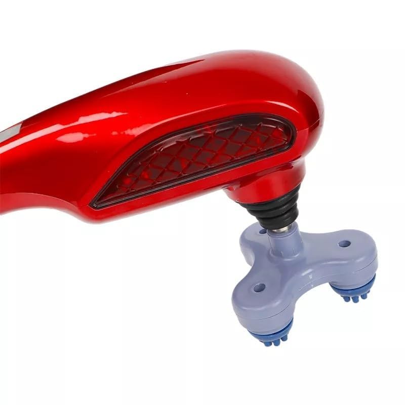 Image of 8 in 1 Magic Massager Machine with 8 Versatile Attachments | Electric Handheld Full Body Massager for Back Neck Shoulder Foot Thigh Abdomen Arms & Legs | Wireles Deep Tissue Massage (Red)