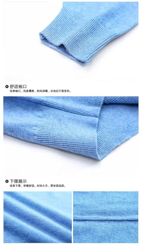 Men Solid V-Neck Bottoming Sweaters Winter Warm Casual Clothes Long Sleeve Basic Knitted Pullovers2