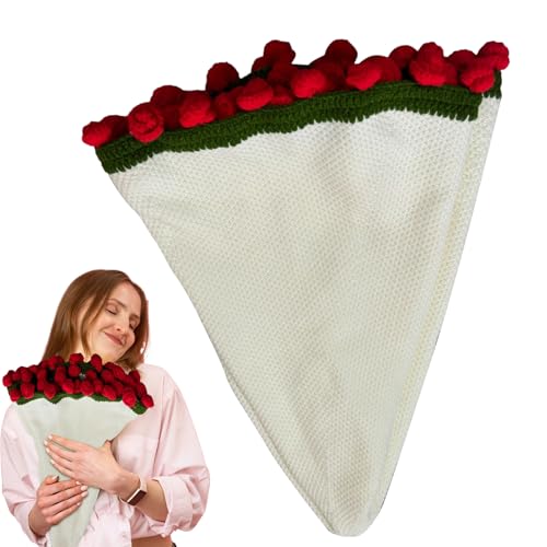 Teksome Manta de Sofá,Manta de Flores a en Forma de Ramo - Tejido Suave Hogar Siesta Dormitorio Romántico para Día de la Madre Boda Habitación Sofá Cama