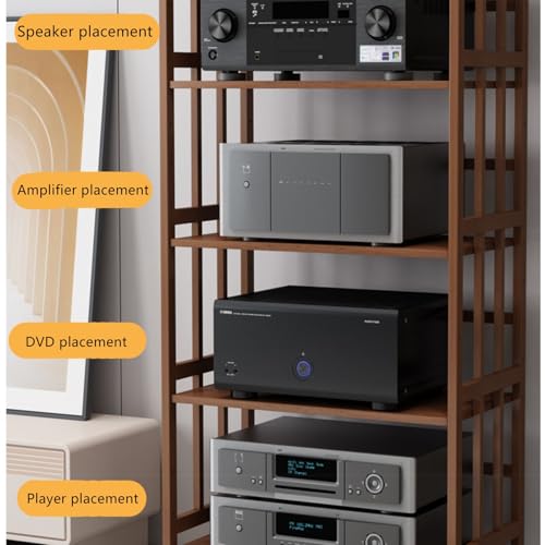 Mueble esquinero de madera para soportes de estéreo, TV y tocadiscos 6