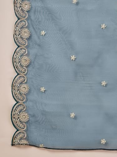 Image of VredeVogel Kurta Set with Dupatta | Viscose Rayon Embroidered Kurta Set for Women | Women's Ethnic Casual Kurti Set |Kurta Pant Festive Suit