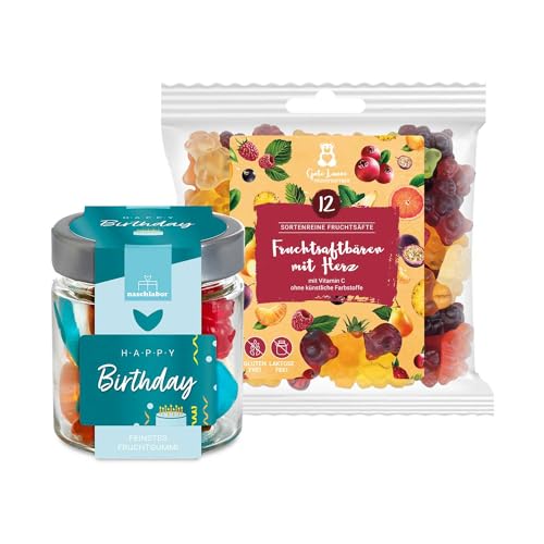 2er-Set Happy Birthday-Paket | Geschenk zum Geburtstag | Bundle zum Verschenken | Leckere Gummibärchen für Freunde, Familie oder Kollegen | Perfekt für jede Geburtstagsfeier