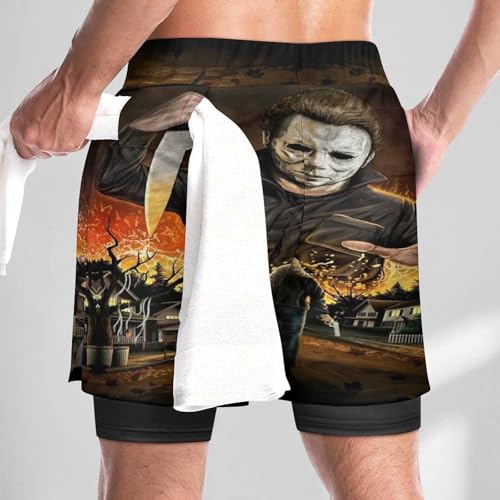 Men's Beach Trunks Pants Halloween Michael Myers Beachwear Hawaiian Bathing Mesh Suit Swimsuits Beach Shorts with Pockets3