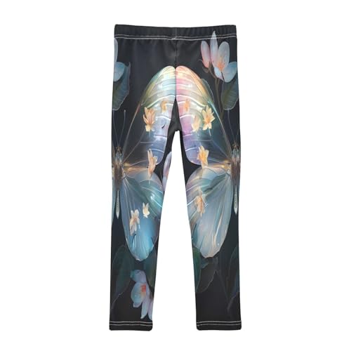 Toddler Girls Leggings Printed Yoga Pants Leggings Butterfly White Flower for Kids2