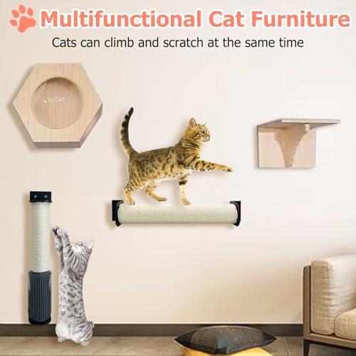 Rascador de gato montado en pared 2 piezas natural sisal miniatura 5