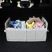 austoces Car Trunk Organizer With Soft Cover and Storage Bin Essentials Collapsible Organization Accessories for SUV/Sedan Beige