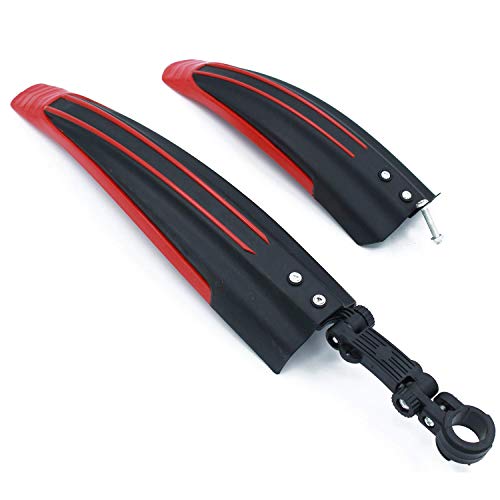 ColouredPeas Mountain Bicycle(Road Bike) Front/Rear Fender Streamline-Shaped Adjustable DIY Mudguard Tire Mud Guards (red)
