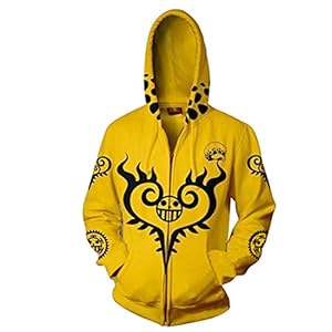 QYIFIRST Unisex Anime 3D-print hoodie lange mouwen sweatshirt Trafalgar Law Cosplay kostuum volwassenen maat S-5XL