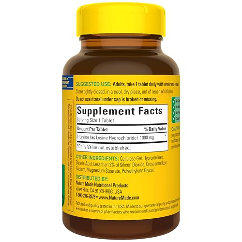 Nature Made L-Lysine 1000 mg, 60 Tablets - image 7